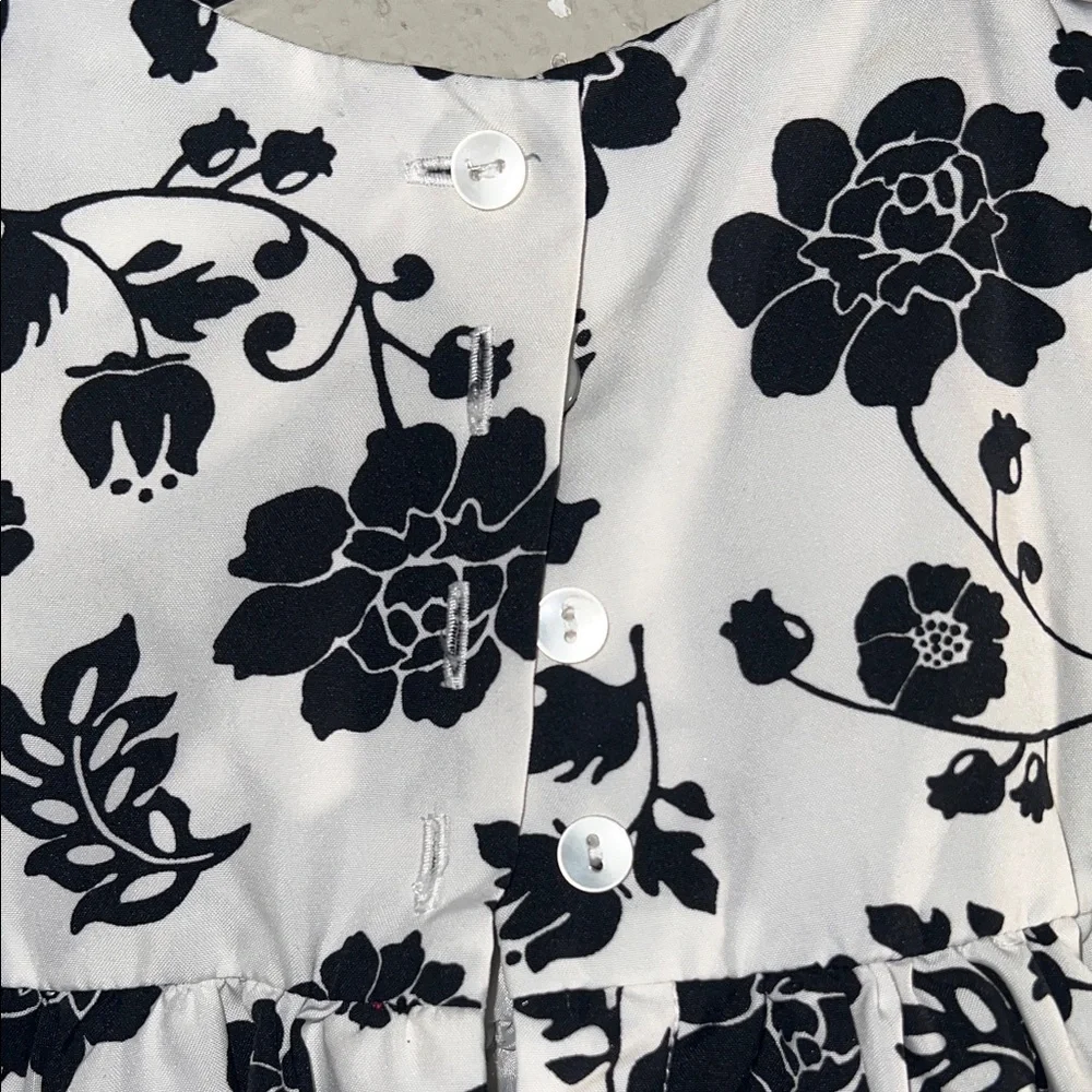 Polly Flinders Black and White Floral Dress